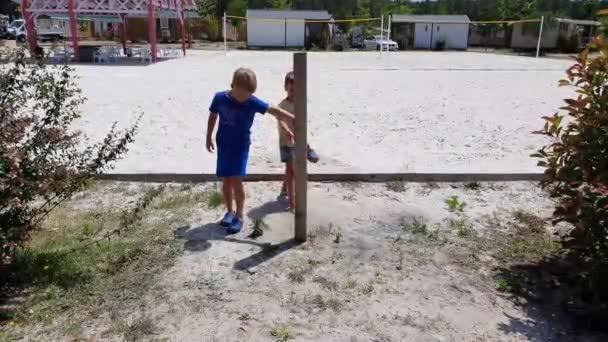 Linxe França Setembro 2019 Crianças Brincando Acampamento Durante Férias Verão — Vídeo de Stock