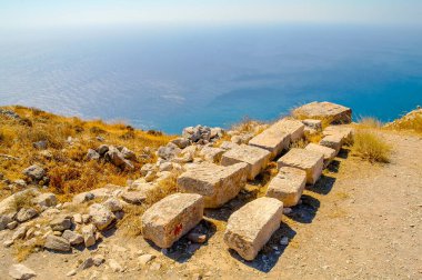 Harabeler, taşlar ve mimari kalıntılar Kiklad adaları, Yunanistan