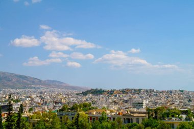 Atina başkentinin Yunanistan 'daki Atina Akropolü manzarası