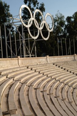 ATİNA, GREECE - 24 Ocak 2020: Atina, Yunanistan 'daki antik olimpiyat stadyumu anıtı