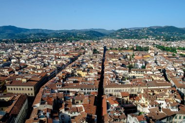 FLORENCE, İtalya - 14 Ocak 2020: Floransa, İtalya 'da anıtlar, mimari ve kuleler.