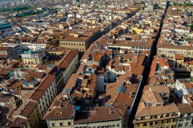 FLORENCE, İtalya - 14 Ocak 2020: Floransa, İtalya 'da anıtlar, mimari ve kuleler.