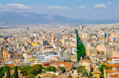 Atina başkentinin Yunanistan 'daki Atina Akropolü manzarası