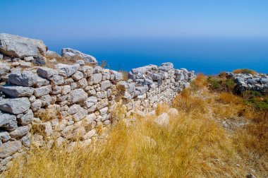 Harabeler, taşlar ve mimari kalıntılar Kiklad adaları, Yunanistan