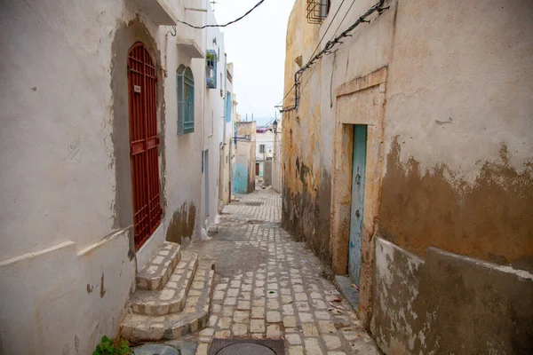 Sousse Tunisia Enero 2020 Calle Vacía Sousse Túnez Con Paredes — Foto de Stock