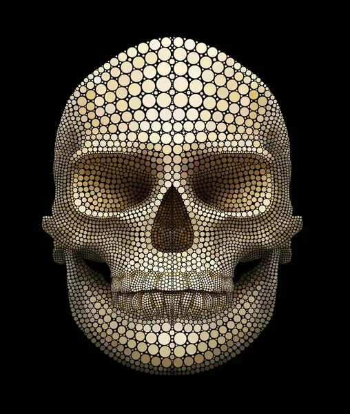 skull with golden pattern on black background