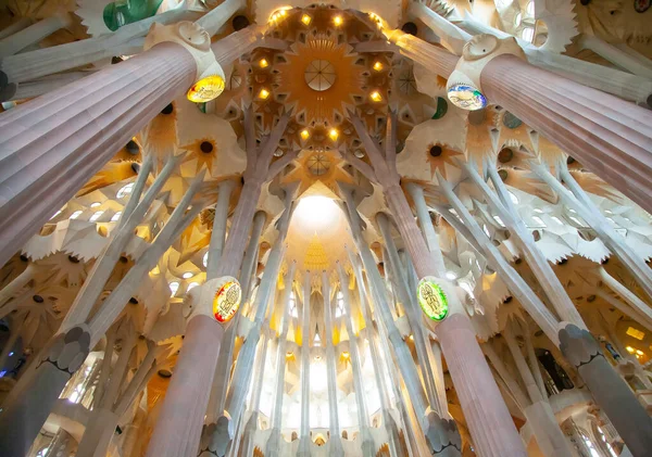 Barcelona Španělsko February 2020 Interiér Katedrály Sagrada Familia Barcelona — Stock fotografie