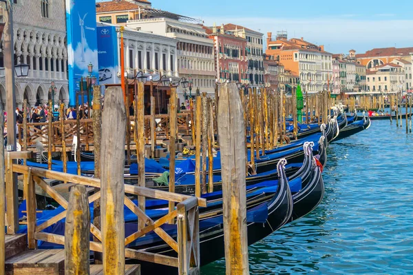 Venice Italy January 2020 Gondolas Venice Canals Romantic Beautiful City Stock Picture