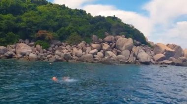 Tayland 'da güzel bir ada, tatil beldesi. Koh Nang Yuan Koh Tao yakınlarında ve Koh Samui Tayland 'da