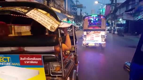 Bangkok Tajlandia Marca 2019 Tuk Tuk Auto Riksza Słynny Transport — Wideo stockowe