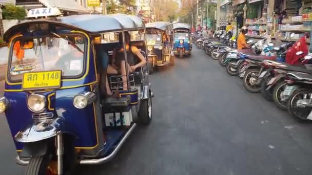 Bangkok Thaïlande Mars 2019 Tuk Tuk Auto Rickshaw Célèbre Transport — Video
