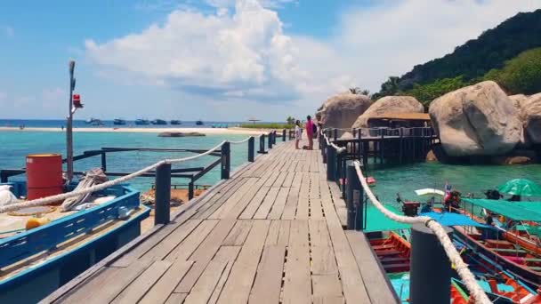 Hermosa Isla Tailandia Destino Vacaciones Koh Nang Yuan Cerca Koh — Vídeos de Stock