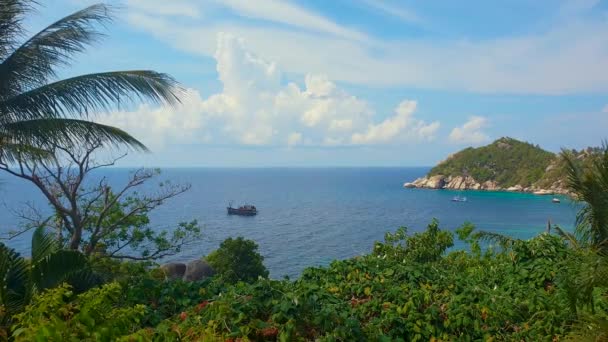 Όμορφο Νησί Στην Ταϊλάνδη Προορισμός Διακοπών Koh Nang Yuan Κοντά — Αρχείο Βίντεο