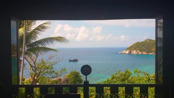 Schöne Insel Thailand Urlaubsziel Koh Nang Yuan Bei Koh Tao — Stockvideo