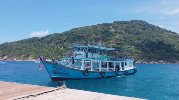 Krásný Ostrov Thajsku Prázdninové Destinace Koh Nang Yuan Poblíž Koh — Stock video
