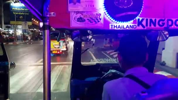 Бангкок Таїланд Березня 2019 Тук Тук Авторикш Знаменитий Міський Транспорт — стокове відео
