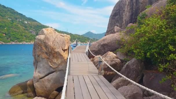 Piękna Wyspa Tajlandii Miejsce Wakacje Koh Nang Yuan Pobliżu Koh — Wideo stockowe