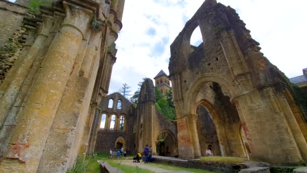 Florenville Bélgica Junio 2019 Orval Abbey Ruins Church Monasterio Cisterciense — Vídeo de stock