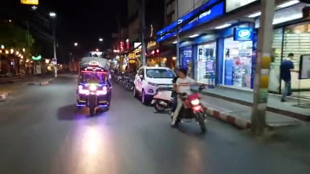 Bangkok Tailândia Março 2019 Tuk Tuk Auto Rickshaw Famoso Transporte — Vídeo de Stock