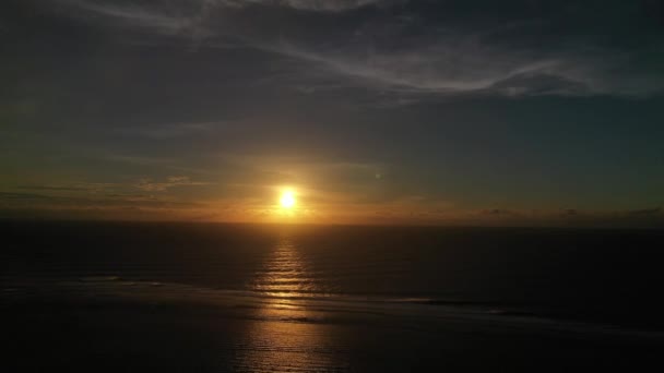 Increíble Hermoso Atardecer Desde Aire Océano Índico Atardecer Isla Mauricio — Vídeos de Stock