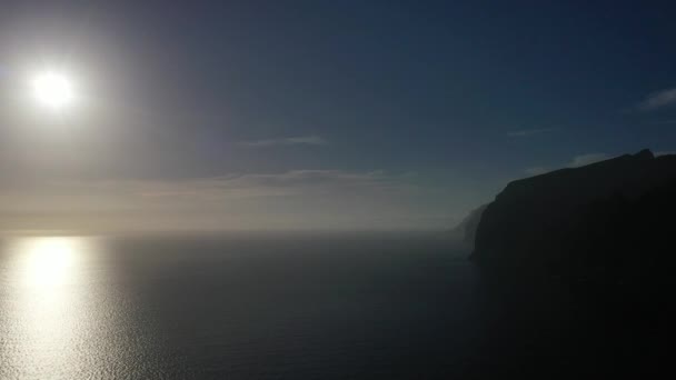 Panorama Aéreo Acantilados Los Gigantes Cliffs Giants Pôr Sol Tenerife — Vídeo de Stock