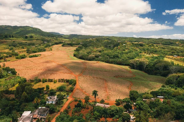 Vista Aves Las Montañas Campos Isla Mauricio Paisajes Mauricio — Foto de Stock