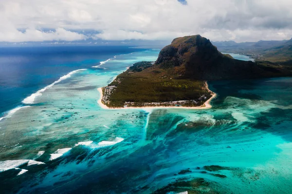 Flygfoto Över Berget Morne Brabant Som Ligger Unescos Världsarvslista — Stockfoto