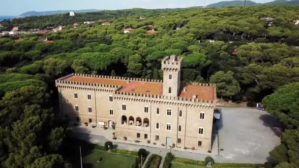 Castillo Pasquini Castiglioncello Toscana Italia Castillo Junto Mar Toscana — Vídeo de stock