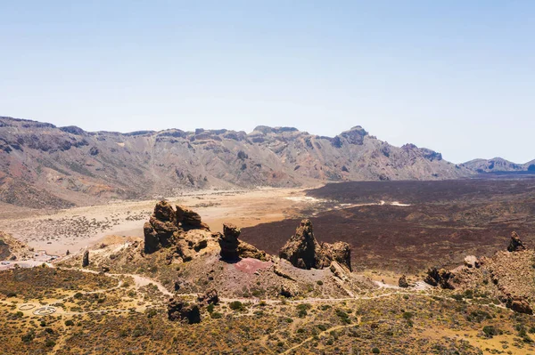 火星赤い惑星の砂漠の風景です テイド国立公園 テイデ火山の美しい景色 テイデ火山の砂漠のクレーターテネリフェ島のテイデ山 カナリア諸島のテネリフェ島 — ストック写真
