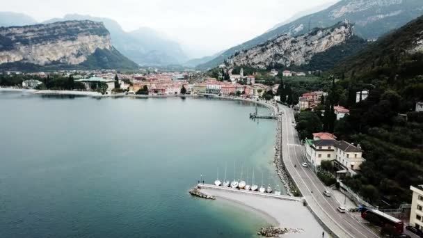 Vista Aérea Torbole Lago Garda Lombardía Italia Europa — Vídeos de Stock