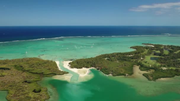 Ostrov Ile Aux Cerfs Nachází Východním Pobřeží Mauritius Krásný Kus — Stock video