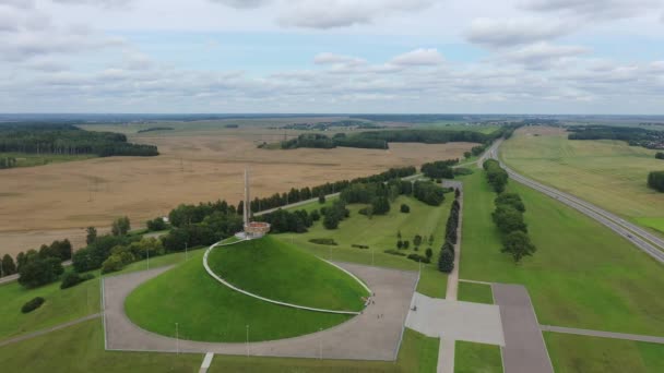 Belarus Minsk Bölgesindeki Zafer Anıtı Nın Havadan Görünüşü Avrupa Daki — Stok video