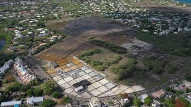 Tamarin tuz üretimi deniz tuzu, Mauritius 'un üst görüntüsü