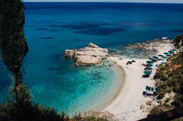 Vista Sulla Bellissima Spiaggia Xigia Spiaggia Sull Isola Zante Grecia — Foto Stock