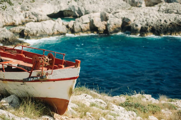 Скелястий Пляж Порто Лімніонас Острові Закінтос Греція — стокове фото