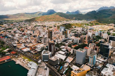 Port-Louis, Mauritius, Afrika 'nın havadan görünüşü