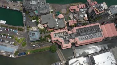 Şehir merkezi Port Louis Mauritius 'un hava görüntüsü.