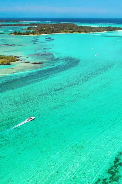 Foto Aerea Della Costa Orientale Dell Isola Mauritius Bella Laguna — Foto Stock