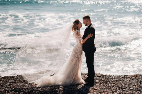 Casamento Casal Riviera Wedding Francês Provence Bride Noivo França — Fotografia de Stock