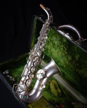 1929 model Silver Conn yenilenmiş Soprano Saksafon ve Sterling Silver-Wash Bell manzaralı