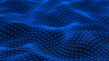 Noktalı ve çizgili soyut çokgen boşluk. Üçgen bağlantı yapısı. Tasarımın için arka plan konsepti. 3d oluşturma.