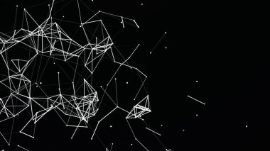 Teknoloji geçmişi. Noktaları birleştiren soyut çizgiler. Ağ bağlantısı yapısı. 3B görüntüleme