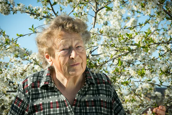 Positieve Emoties Van Een Mooie Oude Vrouw Tijdens Een Bezoek — Stockfoto