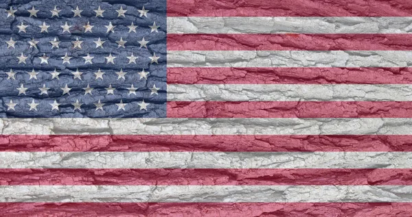 Amerikai Zászló Kéreg Textúra Háttér Képeslapok Háttere Emlékezés Függetlenség Napjára — Stock Fotó