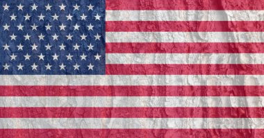 Kabuk dokusunda Amerikan bayrağı. ABD resmi bayramlarında tebrik kartları için arka plan. Anma Günü. Bağımsızlık Günü. Anma ve Uzlaşma Günü 'nde. Amerikan Bayrak Günü.
