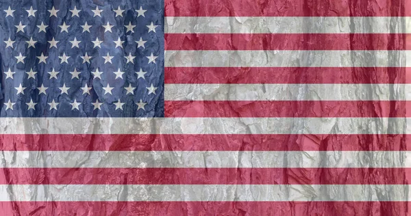 Usa Flagge Auf Rinde Textur Hintergrund Hintergrund Für Grußkarten Feiertagen — Stockfoto