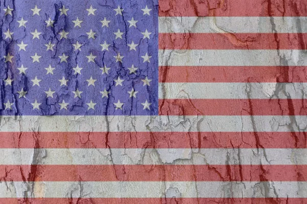 Usa Vlajka Pozadí Textury Kůry Pozadí Pro Blahopřání Svátkům Usa — Stock fotografie
