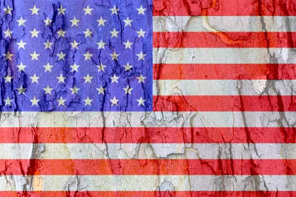 Usa Vlag Schors Textuur Achtergrond Achtergrond Voor Wenskaarten Voor Amerikaanse — Stockfoto