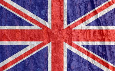 Ağaç kabuğu dokusunda İngiliz bayrağı. İngiltere 'de resmi tatillerde tebrik kartları için arka plan. Anma ve Uzlaşma Günü 'nde. Mayıs tatili. Bahar tatili. Kraliçe 'nin doğum günü.