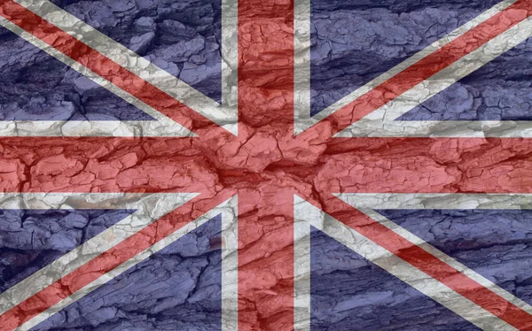 Brittisk Flagga Bark Textur Bakgrund Bakgrund För Gratulationskort För Brittiska — Stockfoto